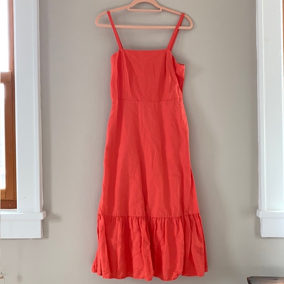 GAP Dresses & Skirts - New GAP linen-blend coral dress size 4 Tall